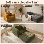 Canapé Modulable 3-en-1 en Velours Côtelé