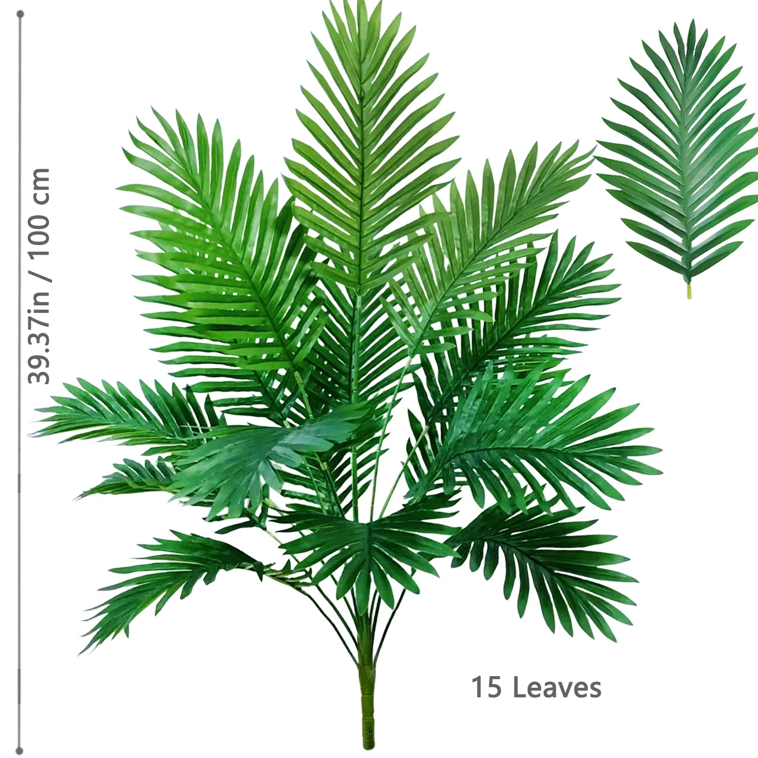 Grand palmier artificiel tropical de 50 à 120 cm, plante artificielle avec feuilles de palmier vertes en plastique, idéale pour la décoration de la maison et du jardin.