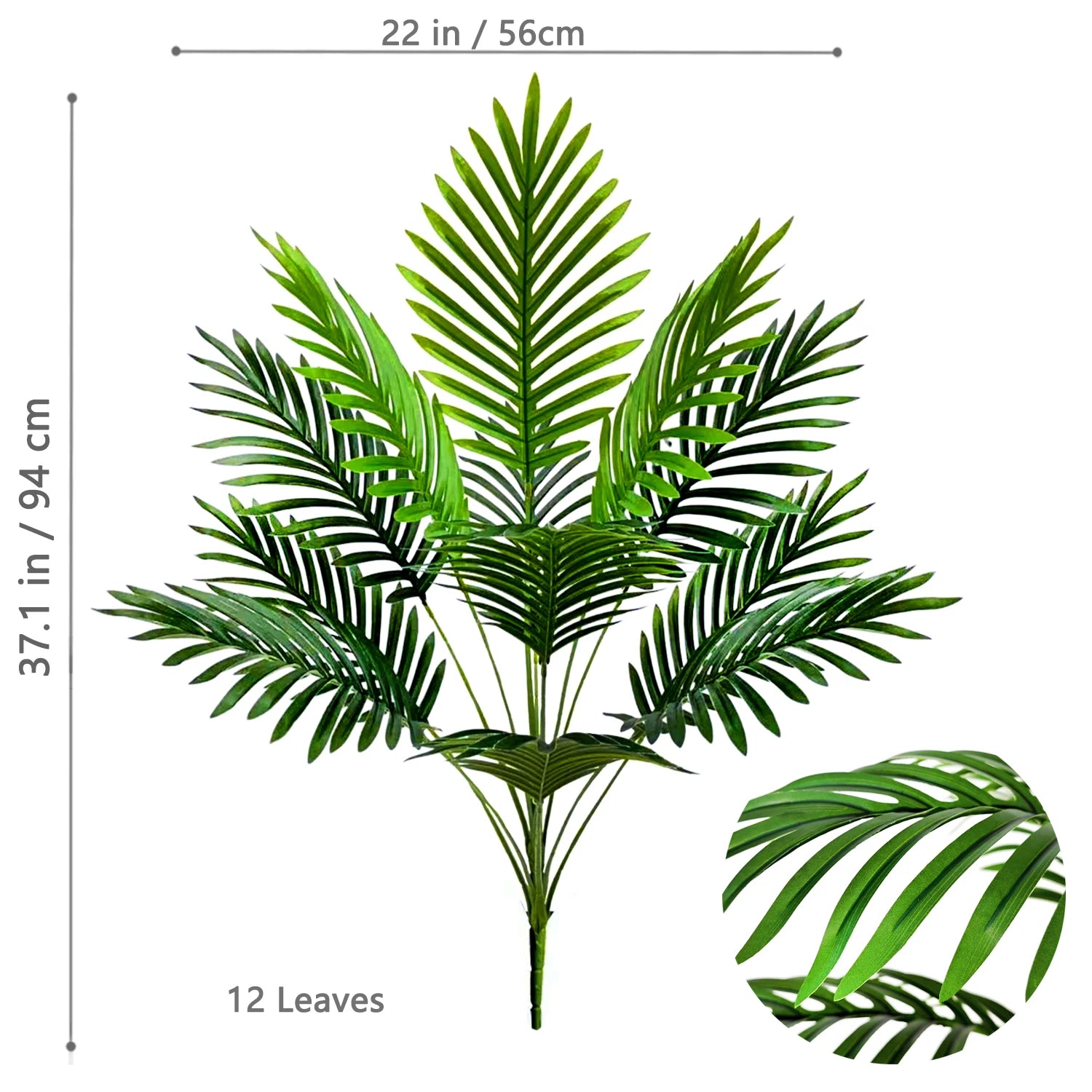 Grand palmier artificiel tropical de 50 à 120 cm, plante artificielle avec feuilles de palmier vertes en plastique, idéale pour la décoration de la maison et du jardin.
