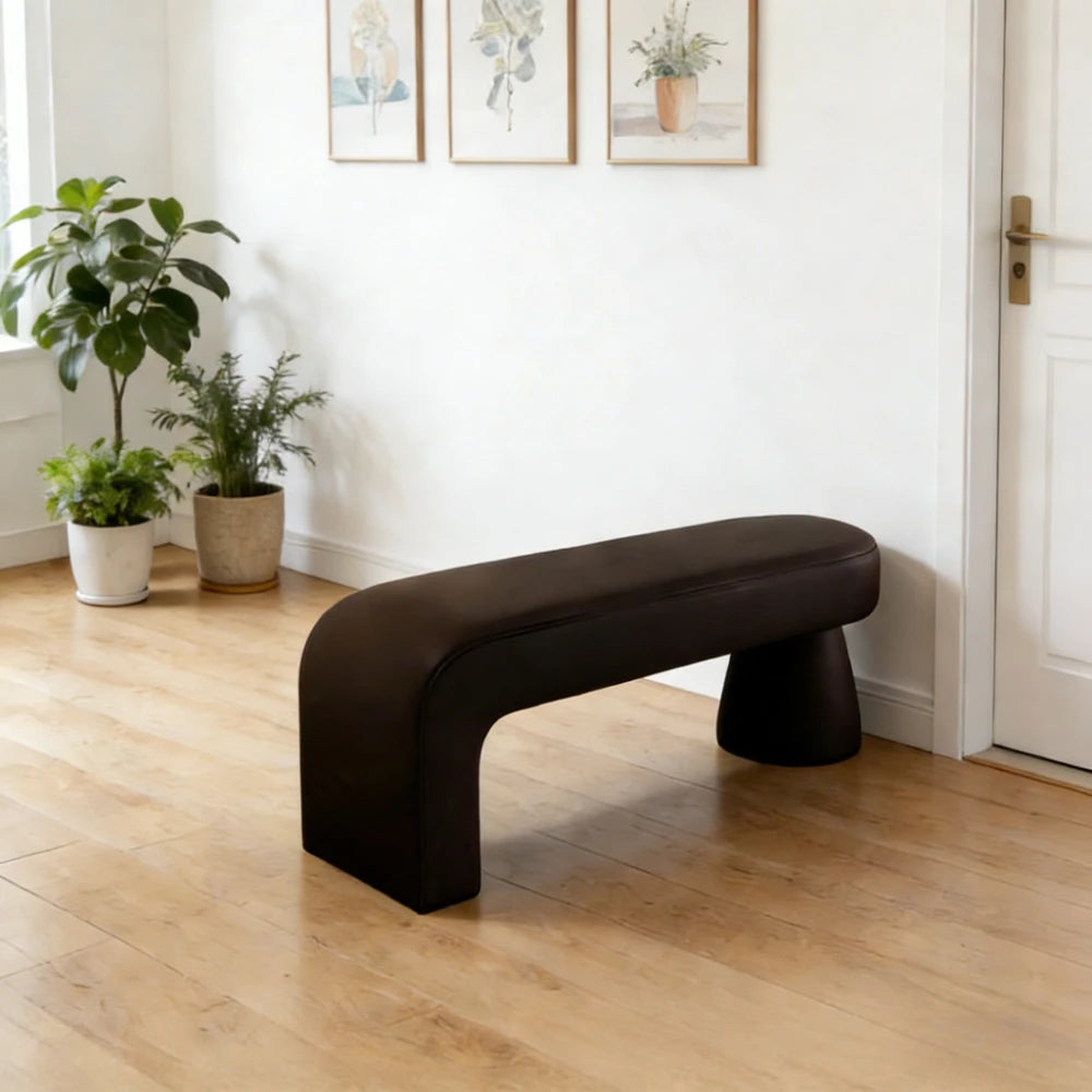 Banc à chaussures nordique rembourré avec rangement, pouf coffre avec assise matelassée longue, meuble pour entrée, couloir, chambre ou vestiaire.
