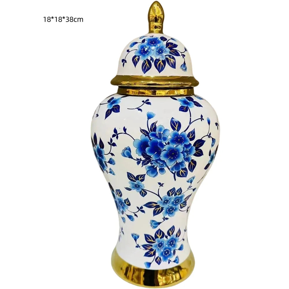 Vase moderne en forme de pot à gingembre pour fleurs, finition platine, style nordique, décoration pour salon, chambre, table à manger et mariage.