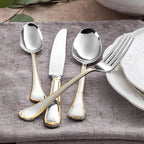 Service de couverts 24 pièces pour 6 personnes, en acier inoxydable 18/10, finition miroir, pour pendaison de crémaillère, restaurant, mariage et fêtes