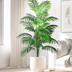 Grand palmier artificiel tropical de 50 à 120 cm, plante artificielle avec feuilles de palmier vertes en plastique, idéale pour la décoration de la maison et du jardin.