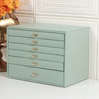 6 Layers PU Leather Jewelry Box Storage Case Display Organizer Ring Necklace Earring Collection for Gifts