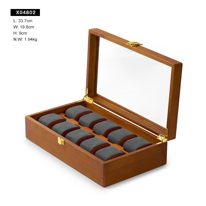 Boîte de rangement en bois MISHITU pour montres, boîte à bijoux pour bracelets de montre, organisateur de rangement haut de gamme pour bijoux, coffret de présentation pour montres et bijoux