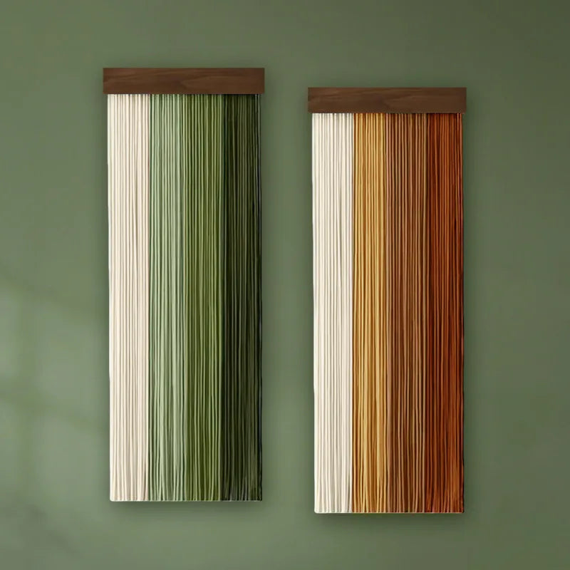 Tenture murale nordique bohème à pompons, style moderne minimaliste, décoration murale artisanale pour salon, chambre, appartement et maison.