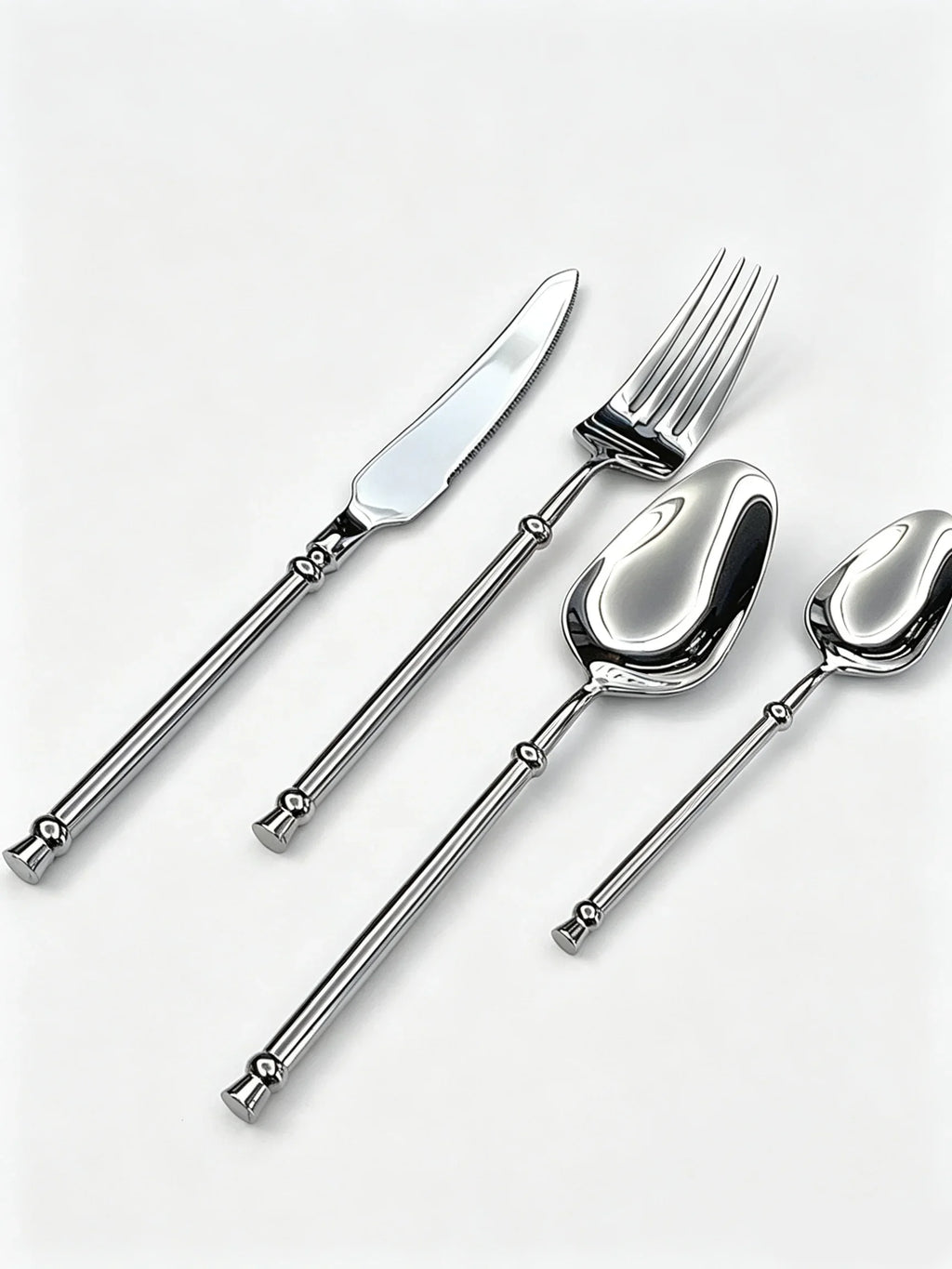 Couverts en acier inoxydable 304 argenté effet miroir, ensemble de couverts au manche torsadé rétro, vaisselle luxueuse pour mariage, hôtel et repas à la maison