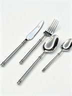 Couverts en acier inoxydable 304 argenté effet miroir, ensemble de couverts au manche torsadé rétro, vaisselle luxueuse pour mariage, hôtel et repas à la maison