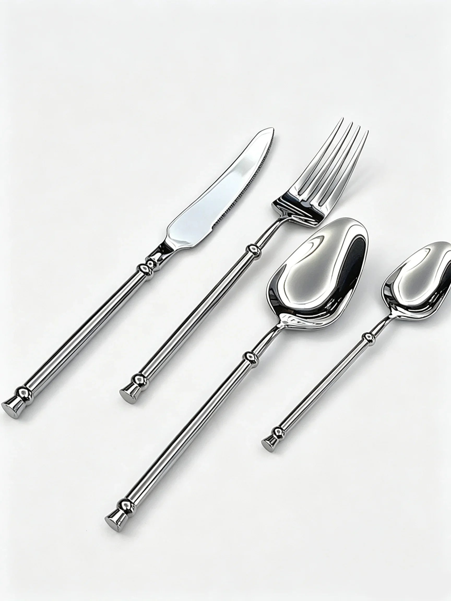 Couverts en acier inoxydable 304 argenté effet miroir, ensemble de couverts au manche torsadé rétro, vaisselle luxueuse pour mariage, hôtel et repas à la maison