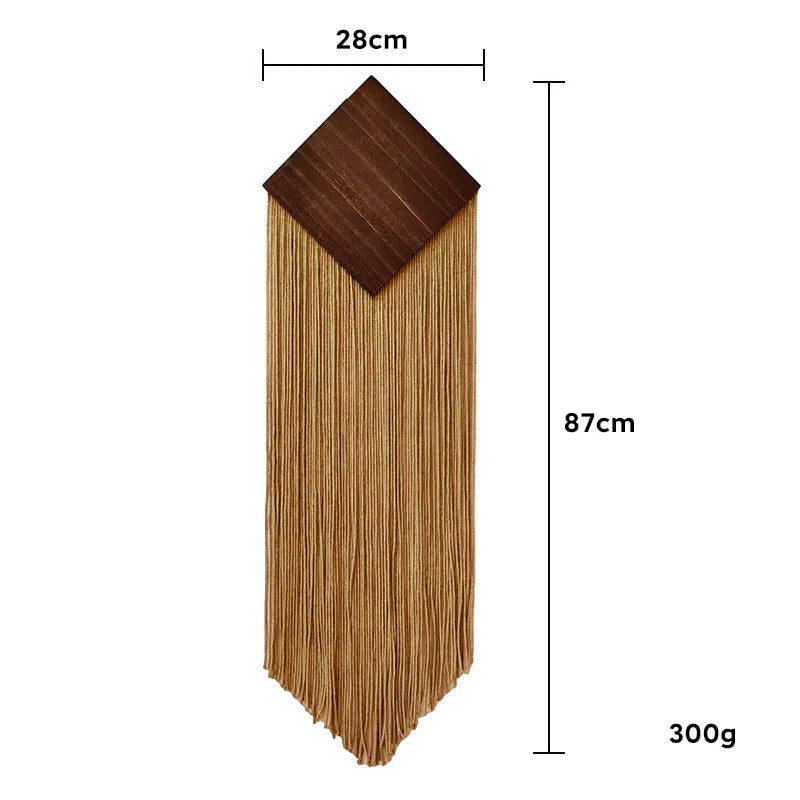 Tenture murale nordique bohème à pompons, style moderne minimaliste, décoration murale artisanale pour salon, chambre, appartement et maison.