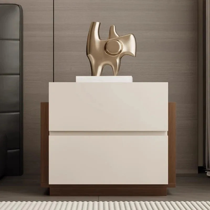 Table de chevet nordique avec tiroir de rangement, design esthétique et luxueux, meuble modulaire de style chinois simple pour chambre à coucher.