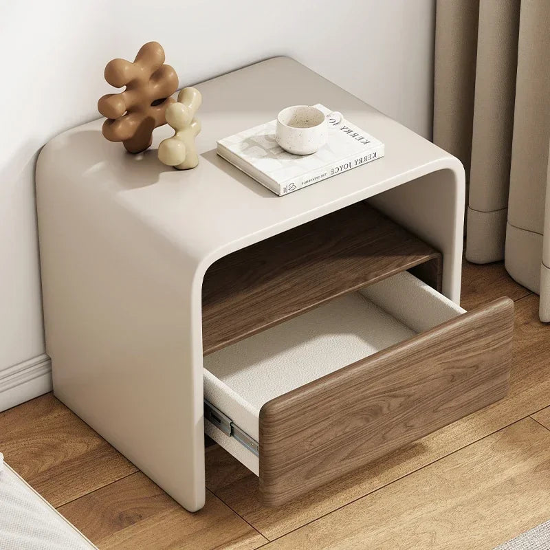 Table de chevet moderne de style européen, meuble de rangement luxueux et esthétique, design italien minimaliste, table de nuit pour chambre à coucher.