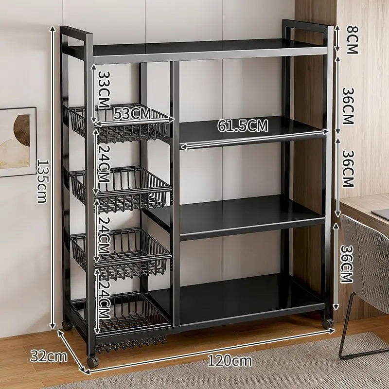 Étagère de rangement de cuisine en fer forgé à plusieurs niveaux, sur pied et amovible, organisateur pour légumes, condiments et ustensiles de cuisine pour la maison