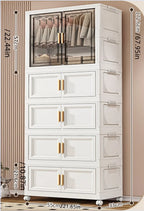 Boîte de rangement pliable en plastique, armoire simple pour chambre et dressing, meuble de rangement pour jouets, sans installation requise.