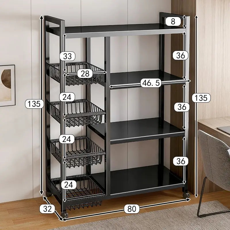 Étagère de rangement de cuisine en fer forgé à plusieurs niveaux, sur pied et amovible, organisateur pour légumes, condiments et ustensiles de cuisine pour la maison