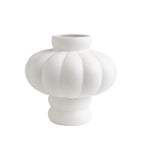 Vase décoratif en céramique en forme de lanterne nordique, style blanc crème, ornement pour salon, salle à manger et décoration de bureau.