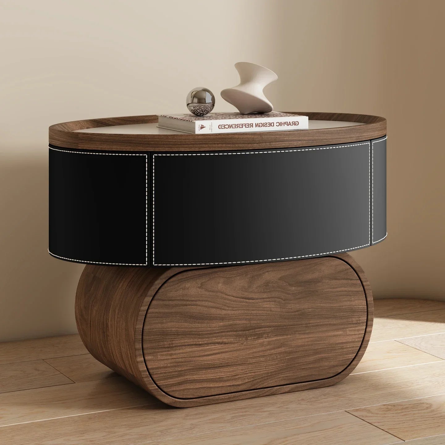 Table de chevet minimaliste gain de place, design unique et luxueux, table d’appoint moderne de style nordique, meuble pour chambre et salon.