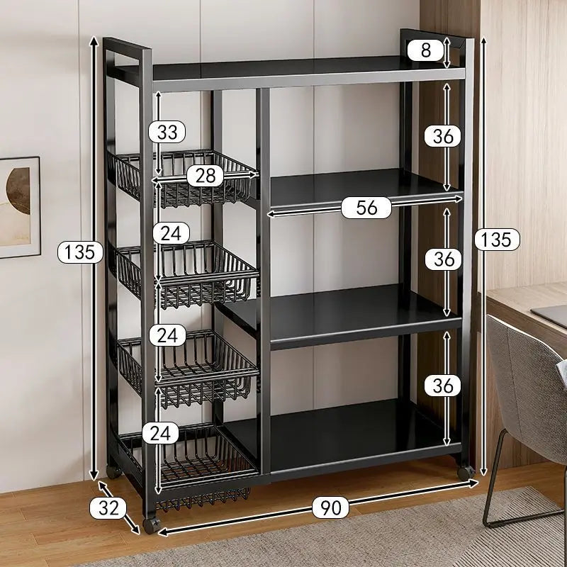 Étagère de rangement de cuisine en fer forgé à plusieurs niveaux, sur pied et amovible, organisateur pour légumes, condiments et ustensiles de cuisine pour la maison
