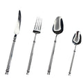 Couverts en acier inoxydable 304 argenté effet miroir, ensemble de couverts au manche torsadé rétro, vaisselle luxueuse pour mariage, hôtel et repas à la maison