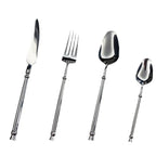 Couverts en acier inoxydable 304 argenté effet miroir, ensemble de couverts au manche torsadé rétro, vaisselle luxueuse pour mariage, hôtel et repas à la maison