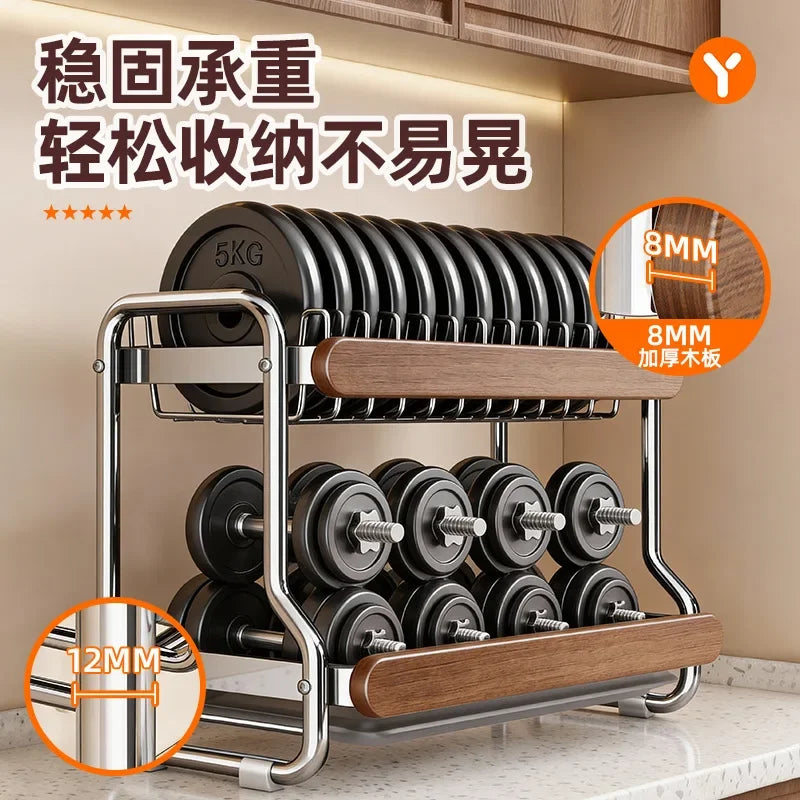 Étagère de rangement pour vaisselle en acier inoxydable, support de cuisine de comptoir multifonctionnel, égouttoir pour assiettes et bols