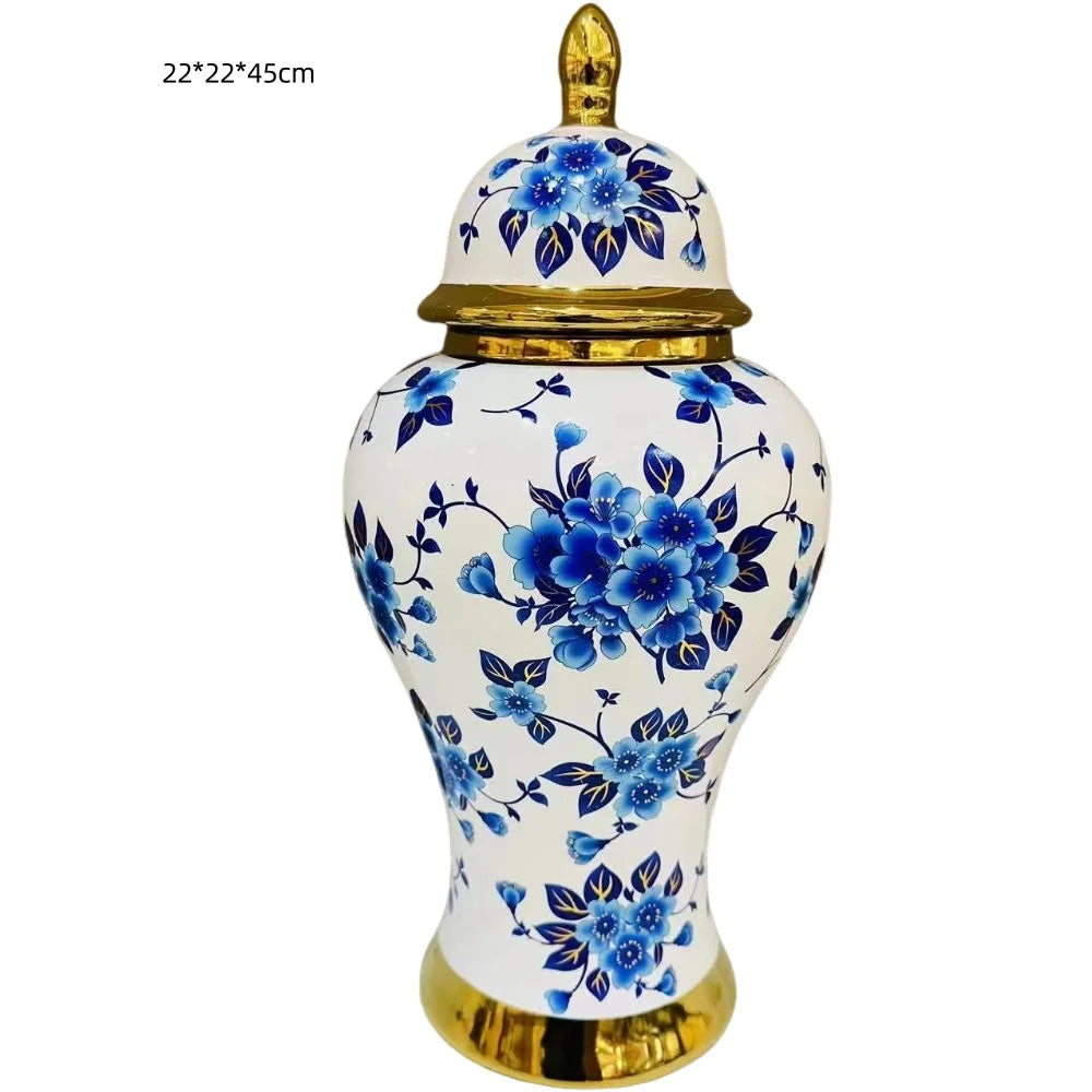 Vase moderne en forme de pot à gingembre pour fleurs, finition platine, style nordique, décoration pour salon, chambre, table à manger et mariage.