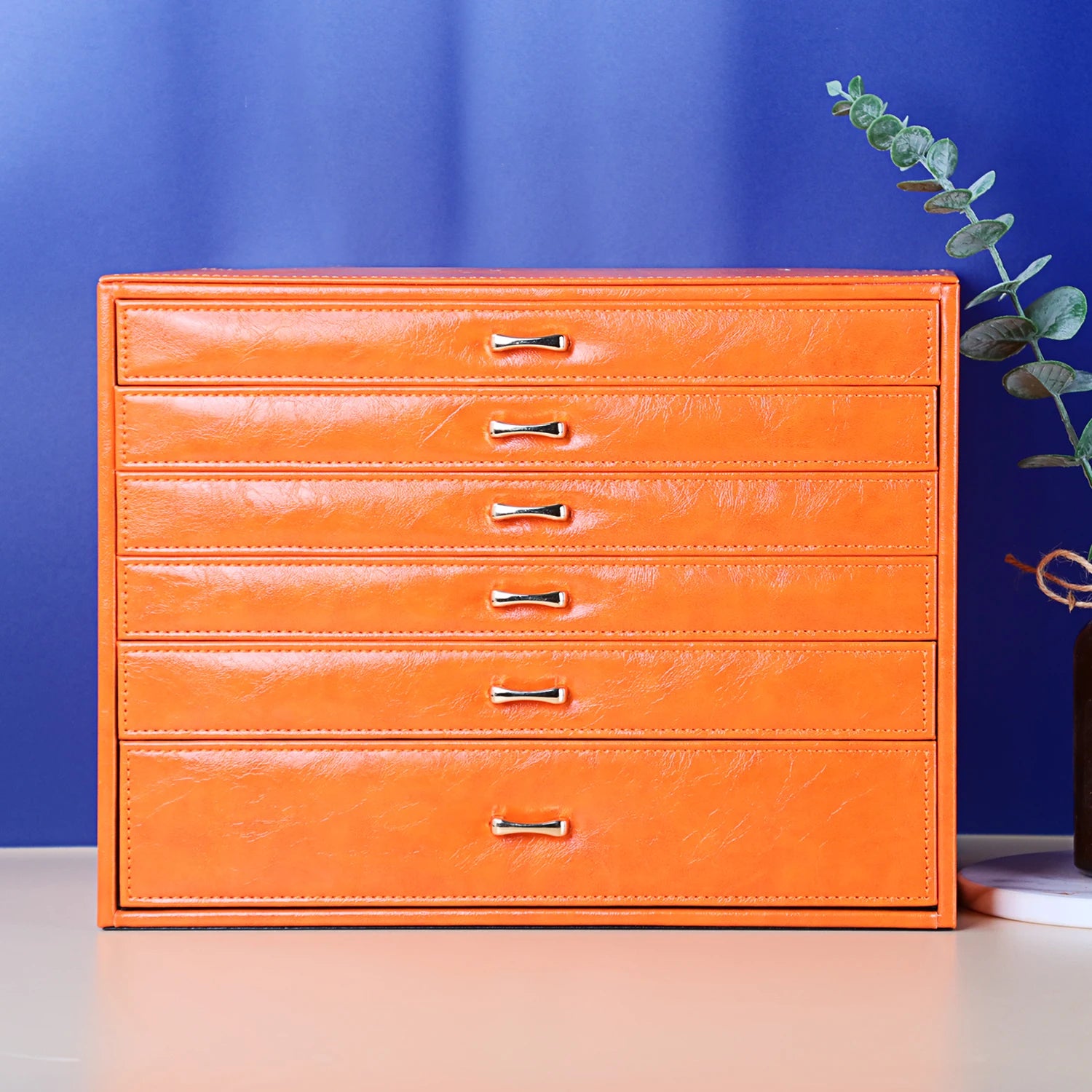 6 Layers PU Leather Jewelry Box Storage Case Display Organizer Ring Necklace Earring Collection for Gifts