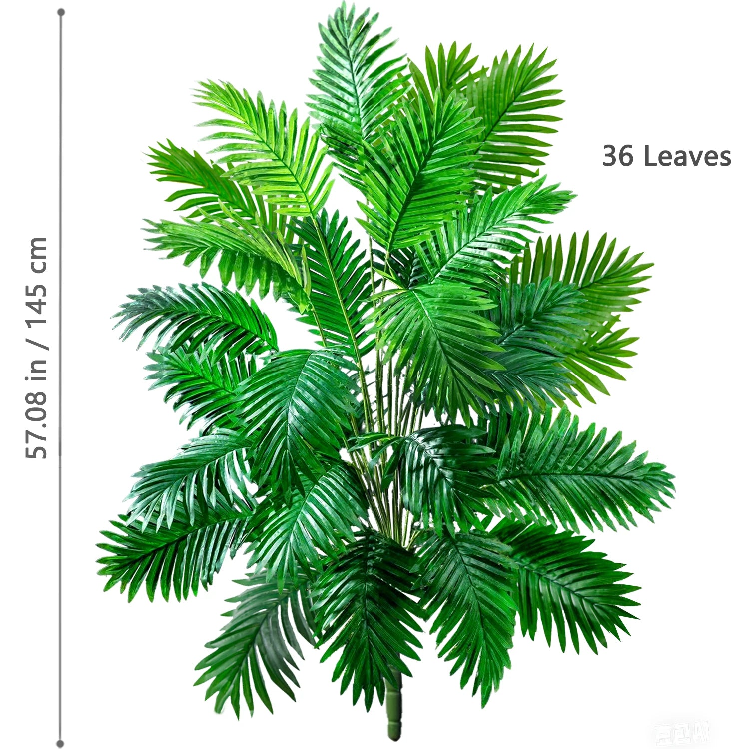 Grand palmier artificiel tropical de 50 à 120 cm, plante artificielle avec feuilles de palmier vertes en plastique, idéale pour la décoration de la maison et du jardin.