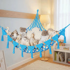 Grand hamac de rangement pour peluches, filet suspendu à grande capacité pour jouets, hamac en maille tressée gain de place pour chambre d’enfant et nurserie.
