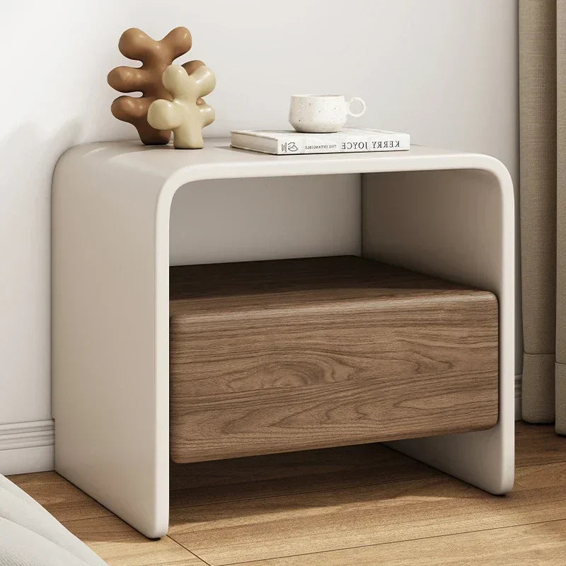 Table de chevet moderne de style européen, meuble de rangement luxueux et esthétique, design italien minimaliste, table de nuit pour chambre à coucher.