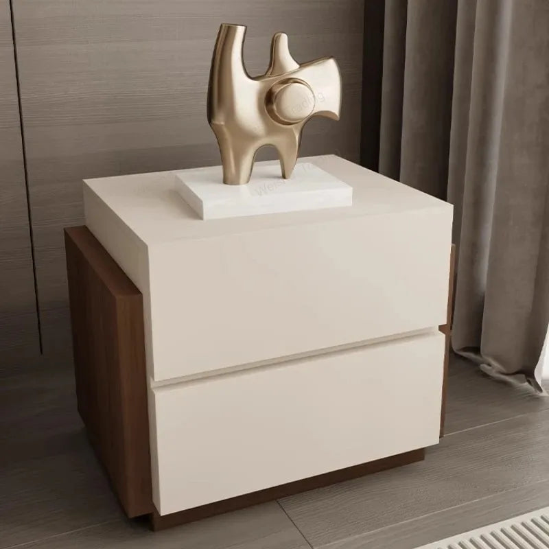 Table de chevet nordique avec tiroir de rangement, design esthétique et luxueux, meuble modulaire de style chinois simple pour chambre à coucher.