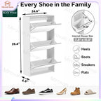 Meuble à chaussures ultra-fin avec miroir et compartiments basculants, rangement mural pour entrée et couloir, organisateur moderne pour la maison.