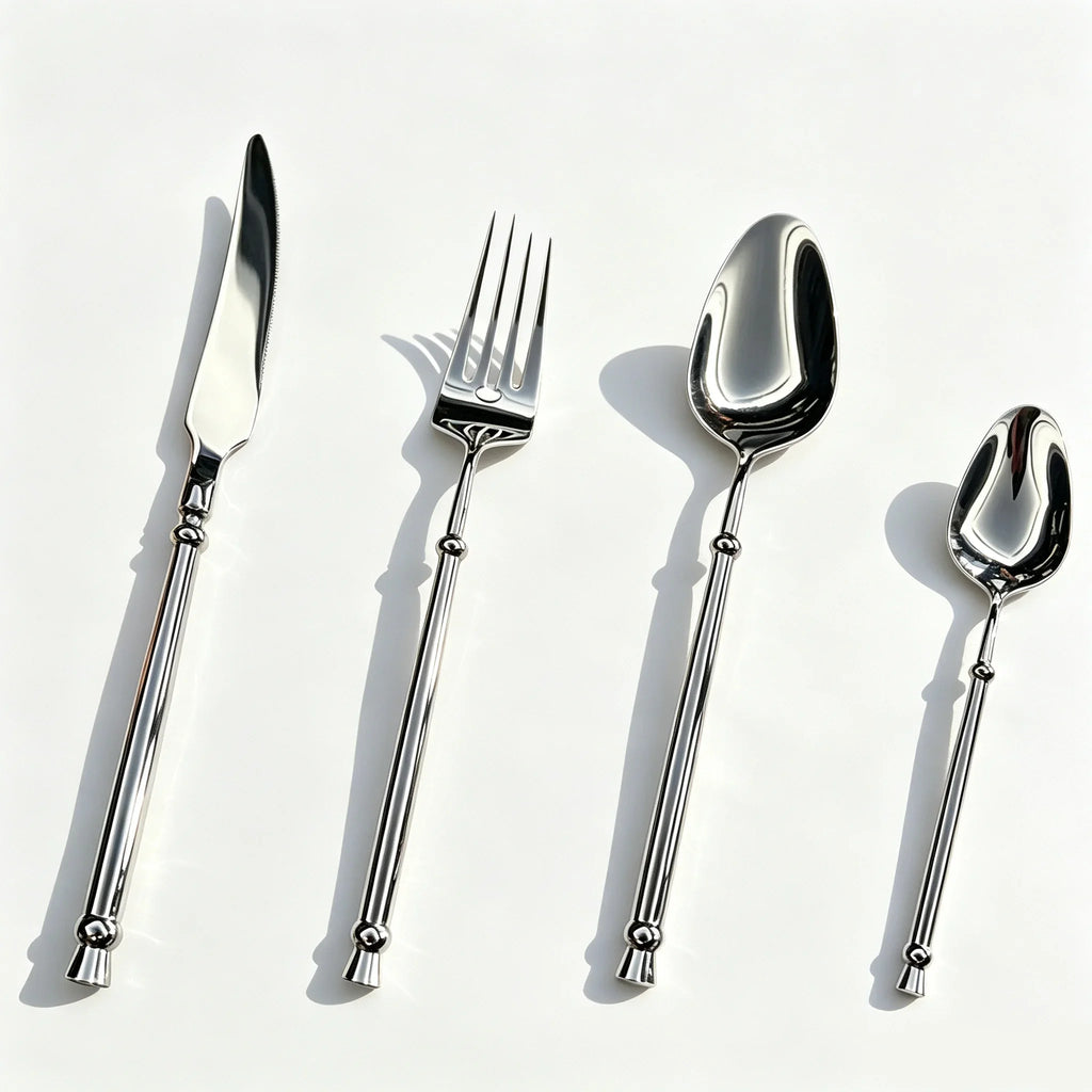 Couverts en acier inoxydable 304 argenté effet miroir, ensemble de couverts au manche torsadé rétro, vaisselle luxueuse pour mariage, hôtel et repas à la maison