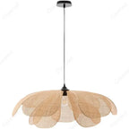 Suspension créative à LED en rotin tressé à la main, design pétales de fleur, douille E27, idéale pour salon de thé, salon, chambre ou salle à manger, pour une ambiance chaleureuse.
