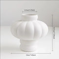 Vase décoratif en céramique en forme de lanterne nordique, style blanc crème, ornement pour salon, salle à manger et décoration de bureau.