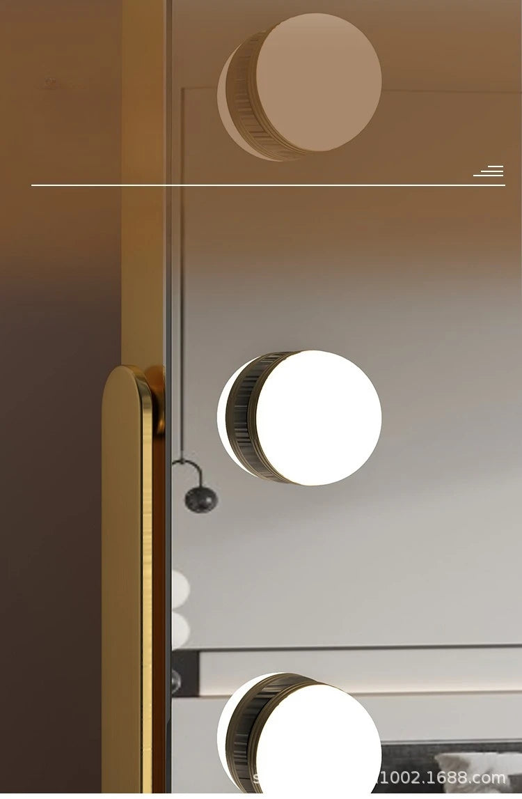 Miroir de maquillage LED avec éclairage, miroir de beauté portable pour salle de bain et chambre, miroir de bureau rechargeable