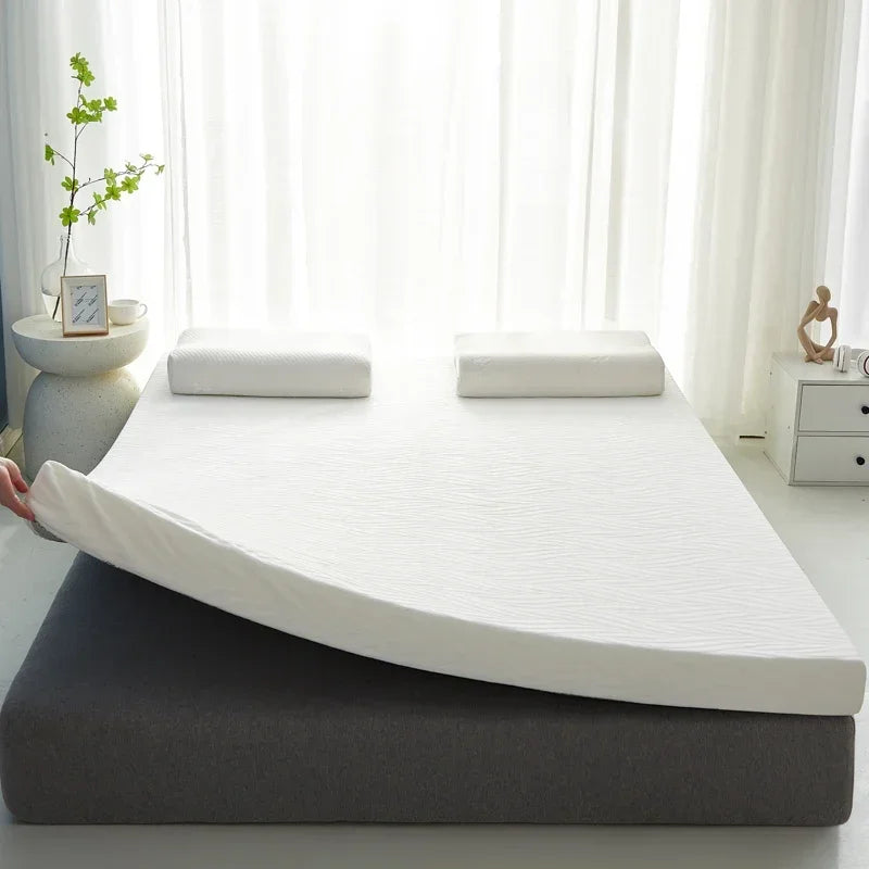 Matelas moelleux multifonctionnel pour la maison, en mousse à mémoire de forme et coton éponge, déhoussable et lavable, idéal pour la chambre et le dortoir.