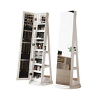 Miroir pleine longueur avec rangement pour bijoux et cosmétiques, armoire miroir du sol au plafond, meuble de rangement avec miroir intégré, idéal pour la maison et la coiffeuse