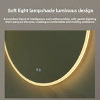 Miroir de salle de bain intelligent ovale avec écran tactile, miroir LED éclairé pour lavabo et maquillage, miroir mural long et petit miroir de courtoisie intelligent.