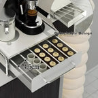 Grand tiroir organisateur pour capsules de café, boîte de rangement de comptoir avec présentoir, porte-sachets de thé pour étagère de machine à café