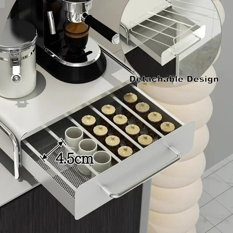 Grand tiroir organisateur pour capsules de café, boîte de rangement de comptoir avec présentoir, porte-sachets de thé pour étagère de machine à café