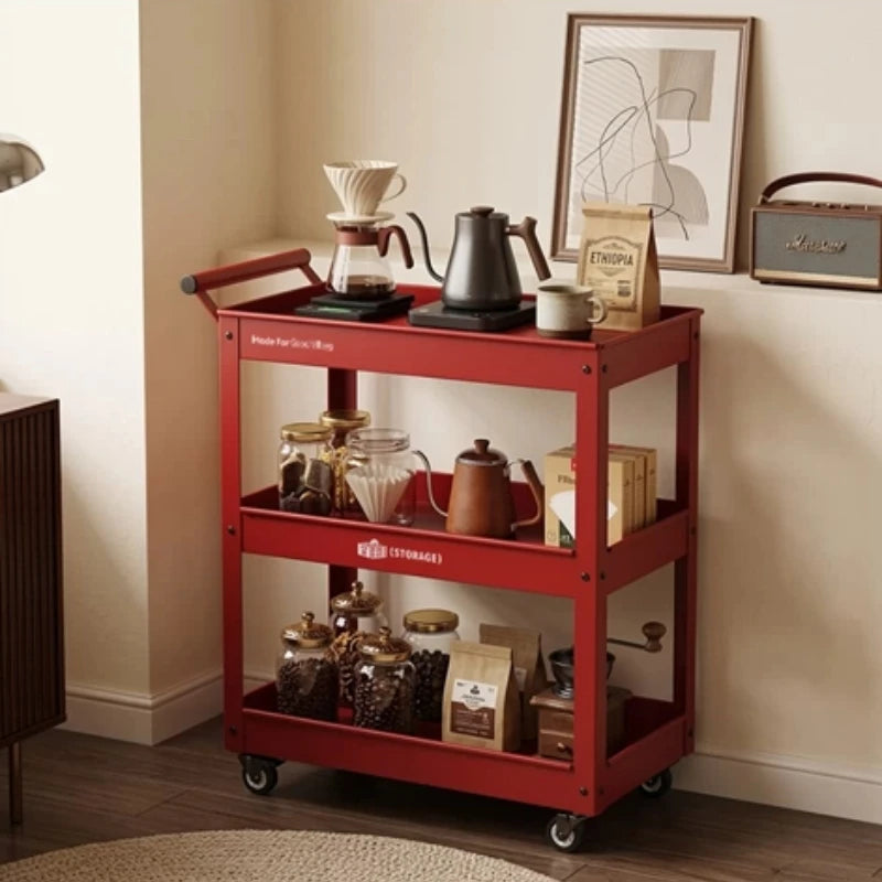 Desserte de rangement mobile avec panneau perforé, chariot roulant multifonctionnel, étagère et organisateur pour livres, collations et rangement à la maison