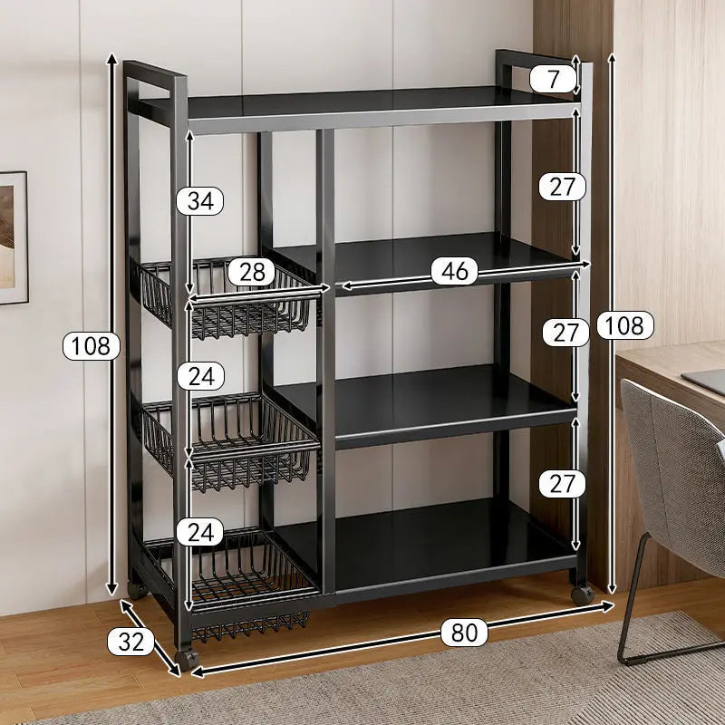 Étagère de rangement de cuisine en fer forgé à plusieurs niveaux, sur pied et amovible, organisateur pour légumes, condiments et ustensiles de cuisine pour la maison