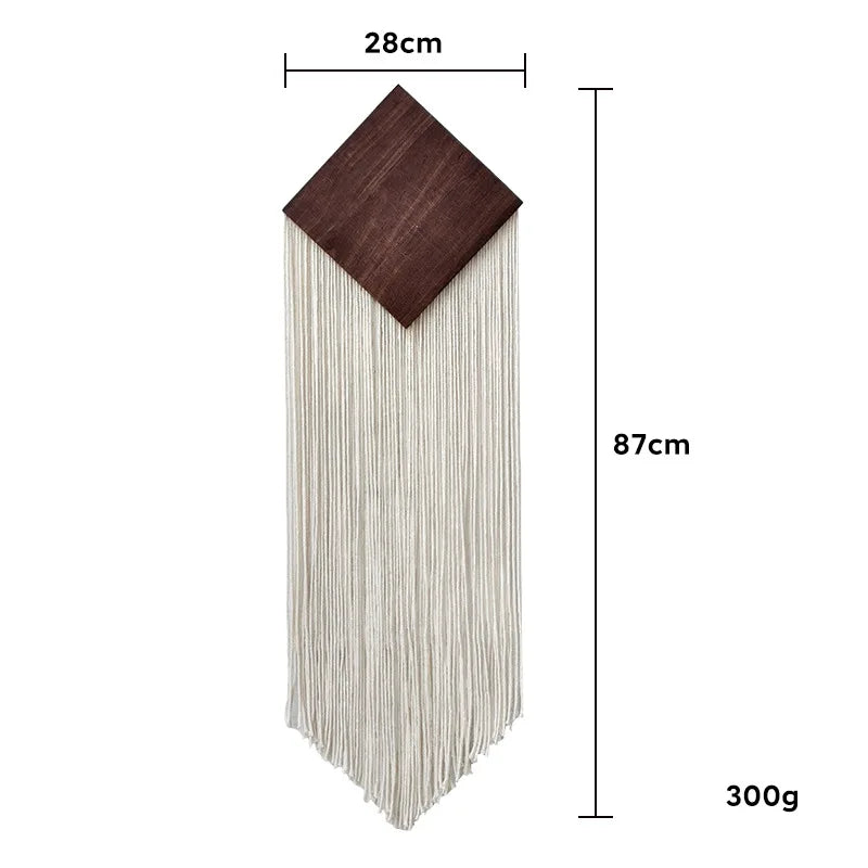 Tenture murale nordique bohème à pompons, style moderne minimaliste, décoration murale artisanale pour salon, chambre, appartement et maison.