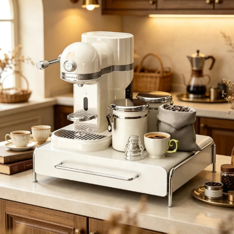 Grand tiroir organisateur pour capsules de café, boîte de rangement de comptoir avec présentoir, porte-sachets de thé pour étagère de machine à café