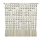 Décoration murale bohème en boules de coton nouées à la main, grande tenture macramé à pompons, idéale pour la décoration de vitrines de magasins de vêtements.
