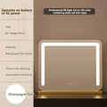 Grand miroir de maquillage LED intelligent de bureau avec éclairage, miroir de coiffeuse de table rotatif avec éclairage pour la maison