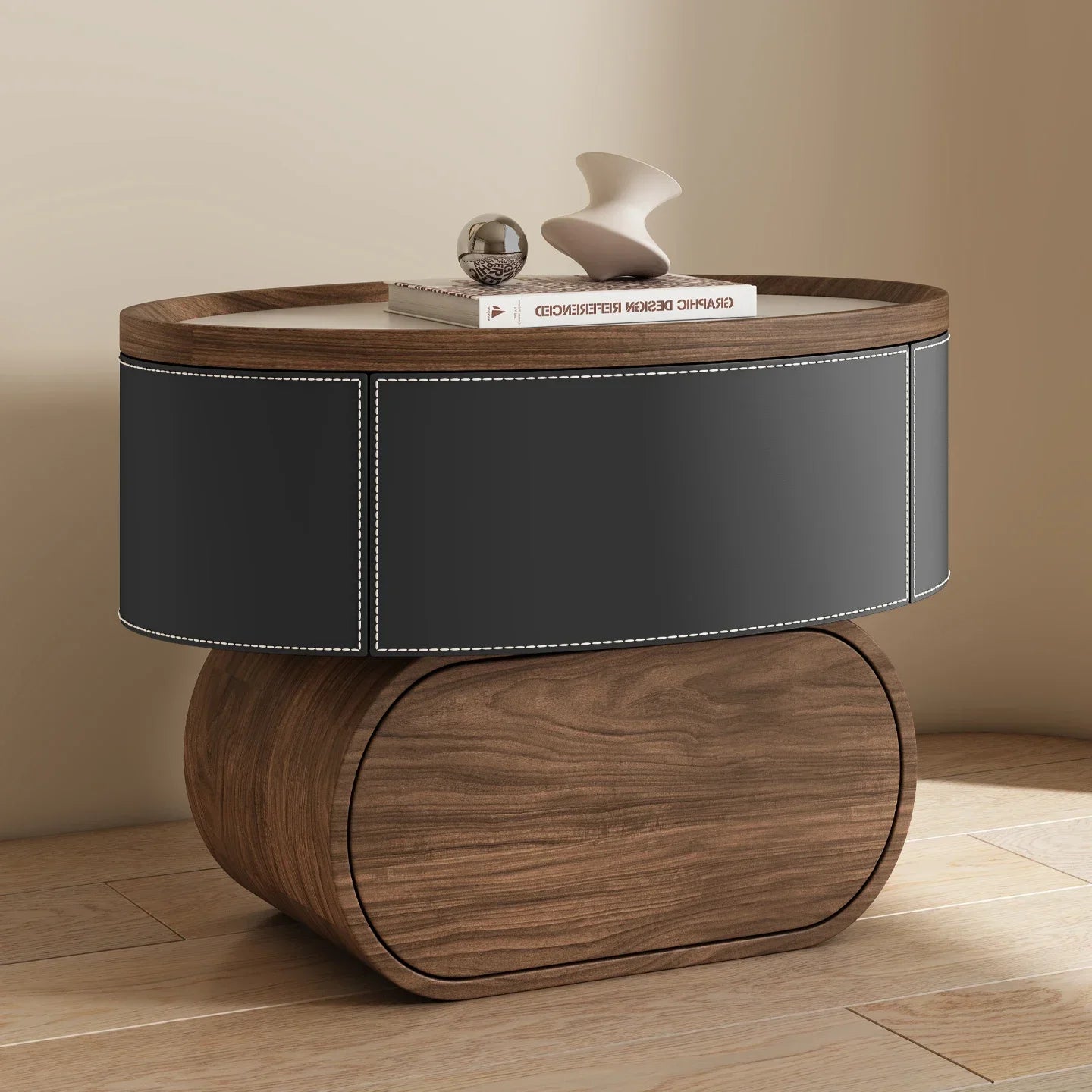 Table de chevet minimaliste gain de place, design unique et luxueux, table d’appoint moderne de style nordique, meuble pour chambre et salon.