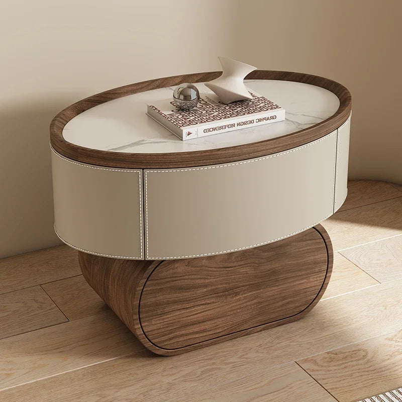 Table de chevet minimaliste gain de place, design unique et luxueux, table d’appoint moderne de style nordique, meuble pour chambre et salon.