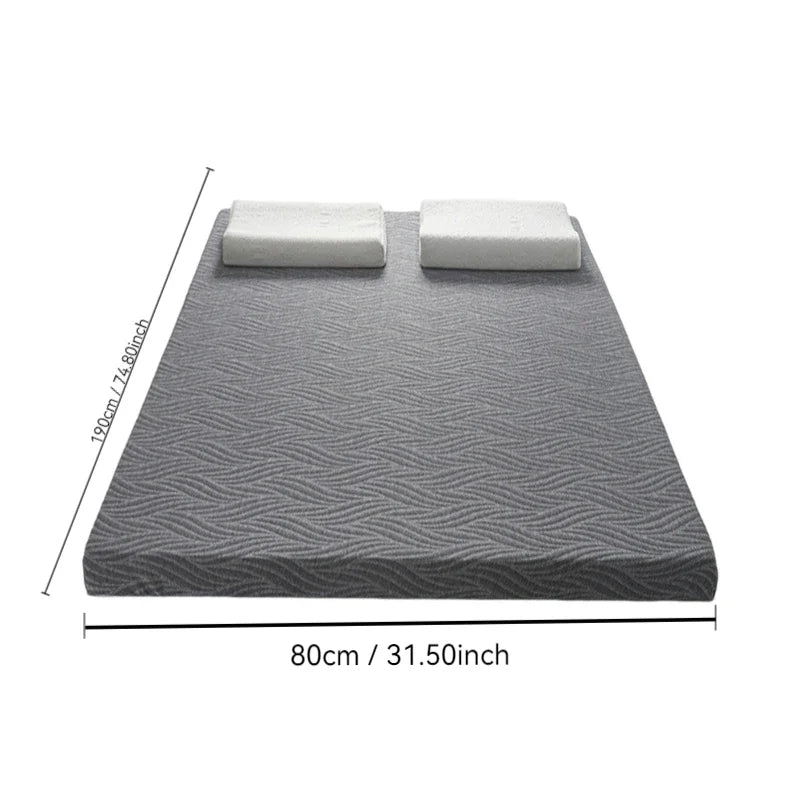 Matelas moelleux multifonctionnel pour la maison, en mousse à mémoire de forme et coton éponge, déhoussable et lavable, idéal pour la chambre et le dortoir.
